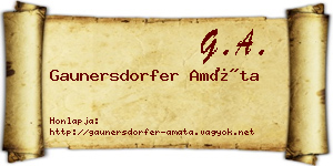 Gaunersdorfer Amáta névjegykártya